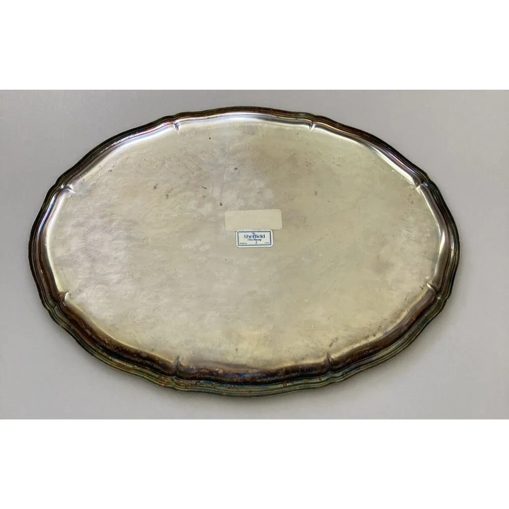 Sheffield Silver Company Silver-Plated Tea Tray Made in USA 14